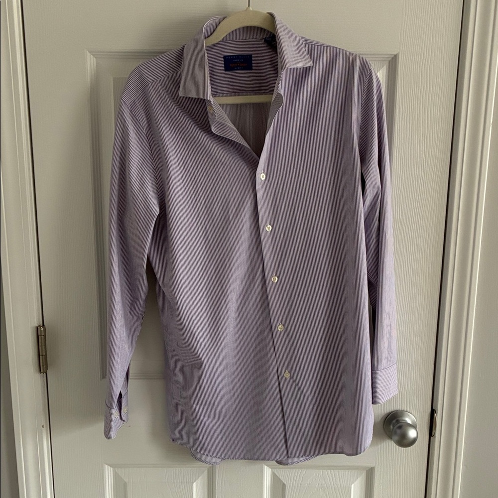 Perry Ellis Lavender Striped Dress Shirt